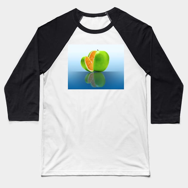 orange apple Baseball T-Shirt by agacha